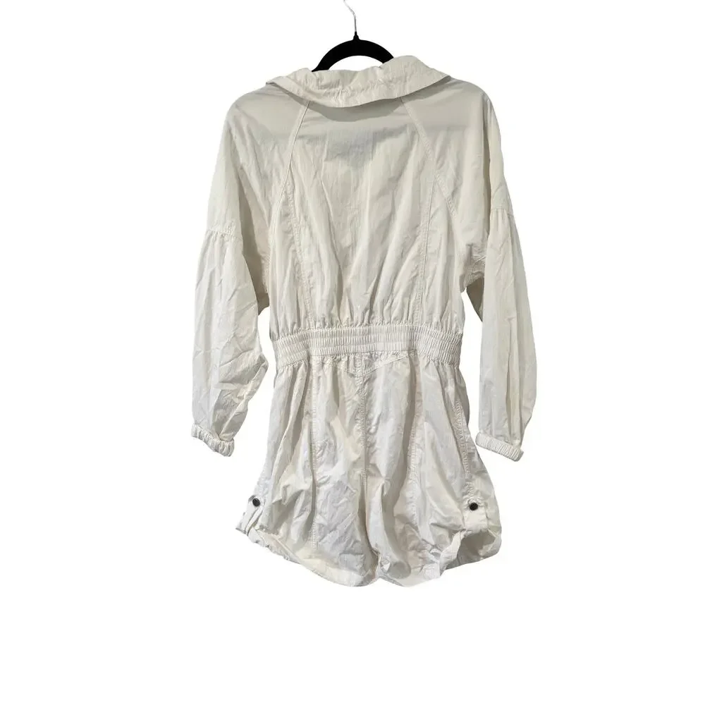 Free People Movement Peace Out Romper Windbreaker Ivory Size Small